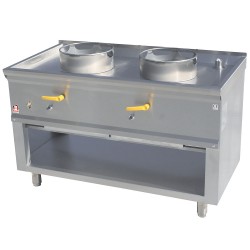Fourneau wok gaz, 2 feux, 42,9 kW Diamond ASIA1-C2L