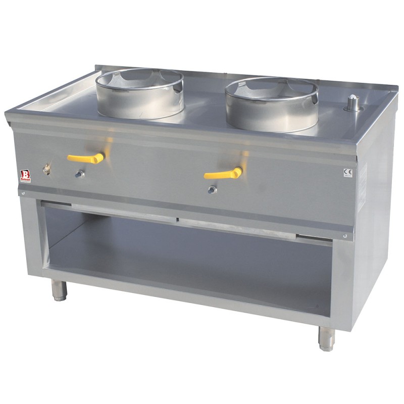 Fourneau wok gaz, 2 feux, 42,9 kW Diamond ASIA1-C2L