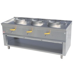 Fourneau wok gaz, 3 feux, 64,3 kW Diamond ASIA1-C3L