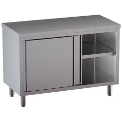 Table armoire inox, AISI 304, portes coulissantes Diamond TA187-SA5