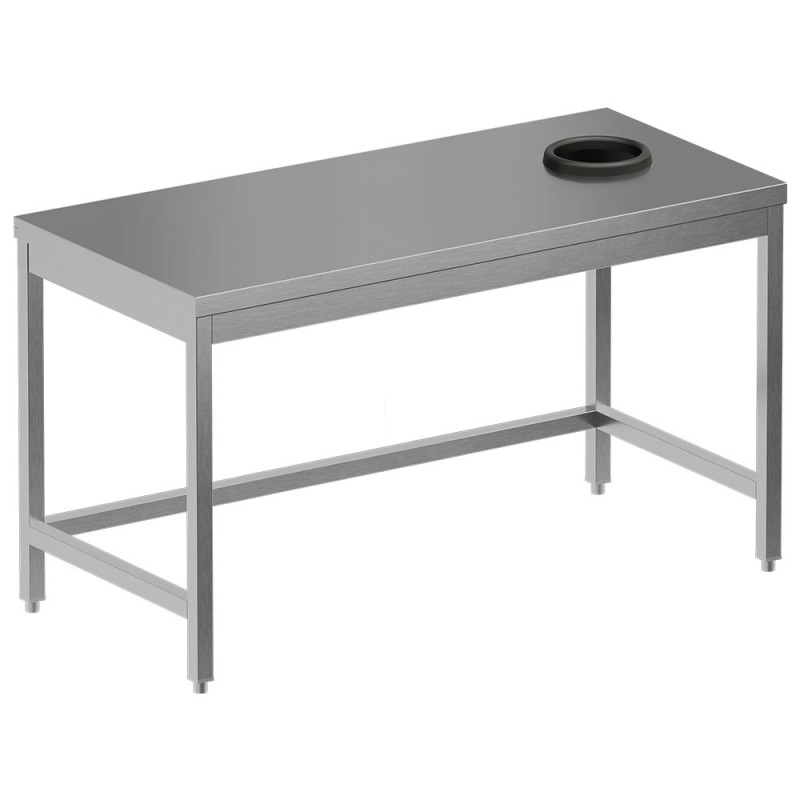 Table de débarrassage inox, AISI 304, avec dosseret, 1200 x 700 x 850/880 mm Diamond TS1270-ST5