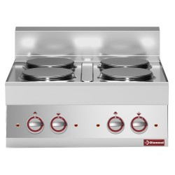 Cuisinière électrique à poser, 4 feux, 10,4 kW Diamond E65/4P7T-230V/3-N
