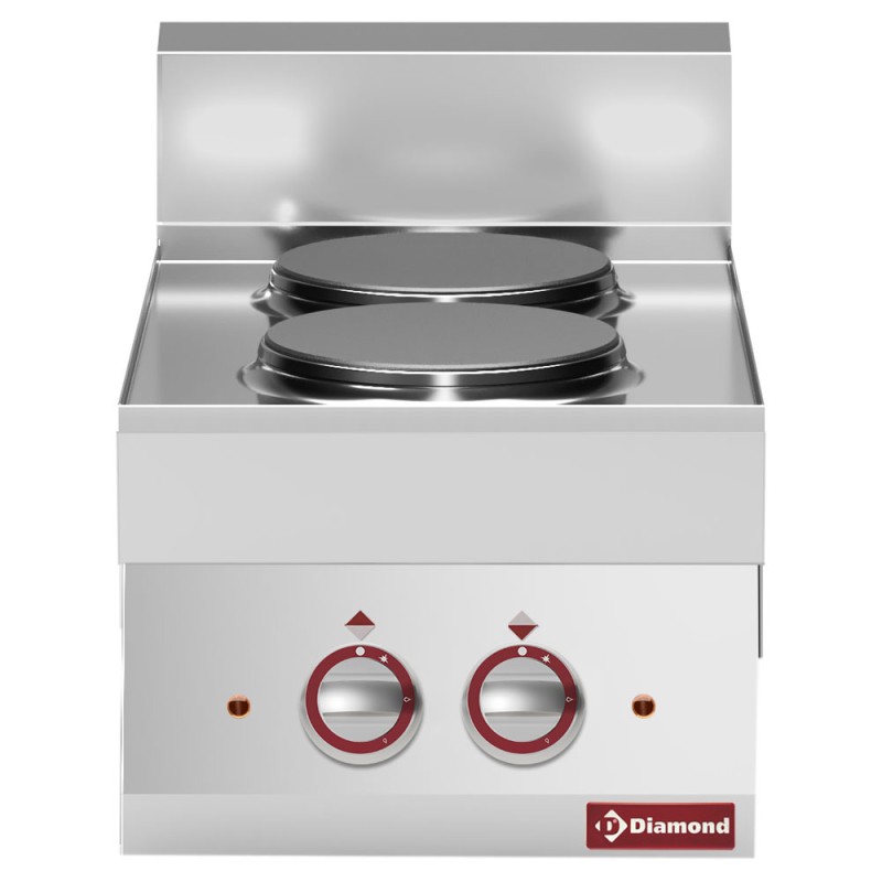 Cuisinière électrique à poser, 2 feux, 5,2 kW Diamond E65/2P4T-230V/3-N