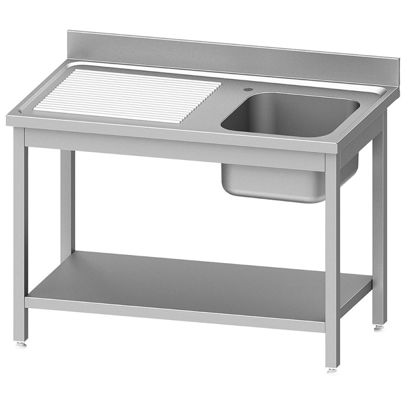 Plonge inox, AISI 441, 1 cuve, égouttoir à gauche, 1400 x 700 x 900 mm Diverso WR-C1E1-4GS