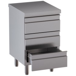 Table armoire inox, AISI 304, 3 tiroirs Diamond TACS67-SA7