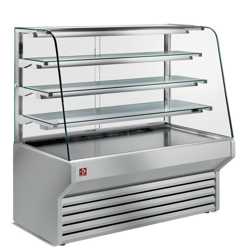 Comptoir vitrine réfrigéré, vitre bombée, L. 940 mm, +7 / +10 °C Diamond ES10/A4-R2-OCC