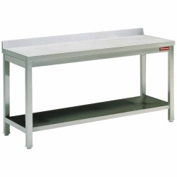 Table de travail inox, AISI 441, avec étagère basse, 1800 x 600 x 880 mm Diamond TL1861D