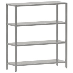 Étagère de rangement, inox AISI 430, avec étagère basse, 1200 x 400 x 1800 mm Diamond SR1244-SE4