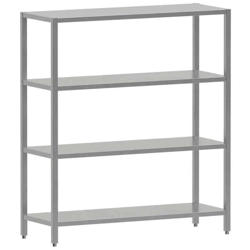 Étagère de rangement, inox AISI 430, avec étagère basse, 2000 x 400 x 1800 mm Diamond SR2044-SE4