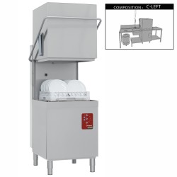 Lave-vaisselle à capot professionnel complet, panier 50x50 cm, pompe de vidange Diamond DCS9/6/C-S