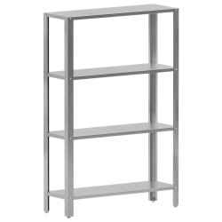 Étagère de rangement, inox AISI 430, avec étagère basse, 1200 x 400 x 1800 mm Diamond SR1244-RL4