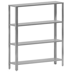 Étagère de rangement, inox AISI 430, avec étagère basse, 1600 x 400 x 1800 mm Diamond SR1644-RL4