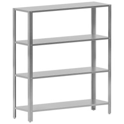 Étagère de rangement, inox AISI 430, avec étagère basse, 1600 x 500 x 1800 mm Diamond SR1654-RL5