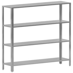 Étagère de rangement, inox AISI 430, avec étagère basse, 2000 x 500 x 1800 mm Diamond SR2054-RL5