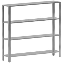 Étagère de rangement, inox AISI 430, avec étagère basse, 2000 x 400 x 1800 mm Diamond SR2044-RL4