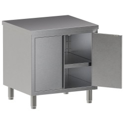 Table armoire inox, AISI 304, portes battantes Diamond TA87-SA3