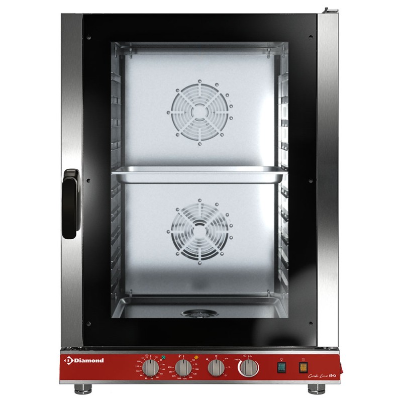 Four mixte professionnel électrique, 10 x GN 1/1, commandes mécaniques Diamond DFV1011/CMC