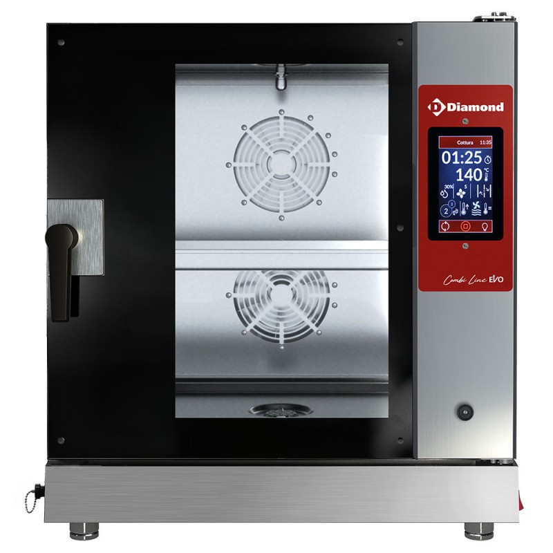Four mixte professionnel électrique, 7 x GN 1/1, écran tactile, nettoyage automatique Diamond DFV711/CTS
