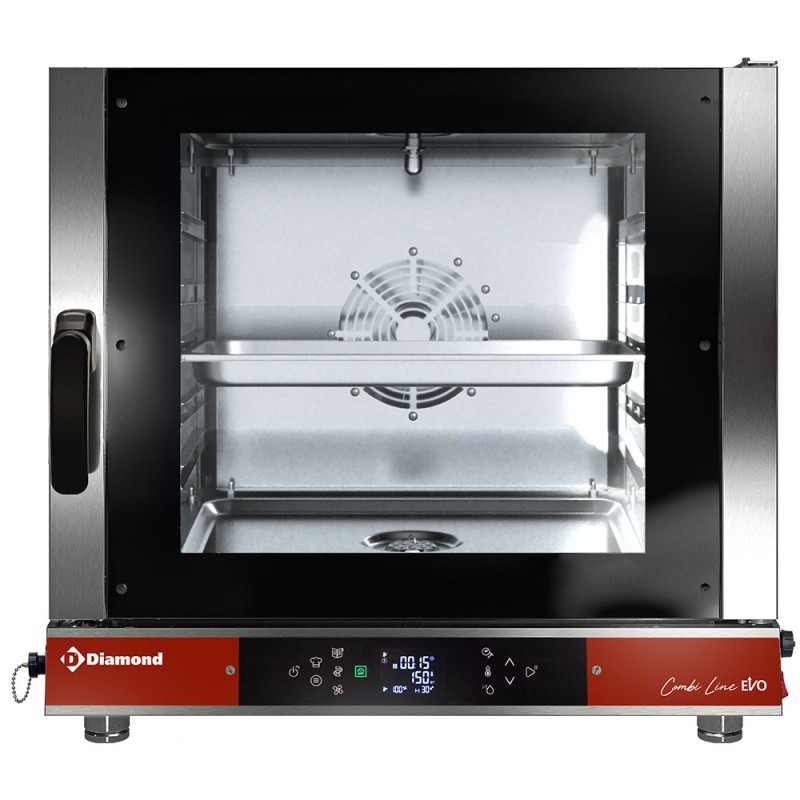 Four mixte professionnel électrique, 5 x GN 1/1, commandes digitales, nettoyage automatique Diamond DFV511/CTD