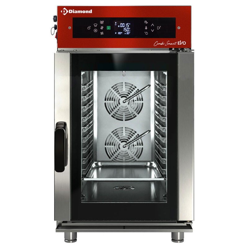 Four mixte professionnel électrique, 10 x GN 1/1, commandes digitales, nettoyage automatique Diamond FVS10-711/CTD