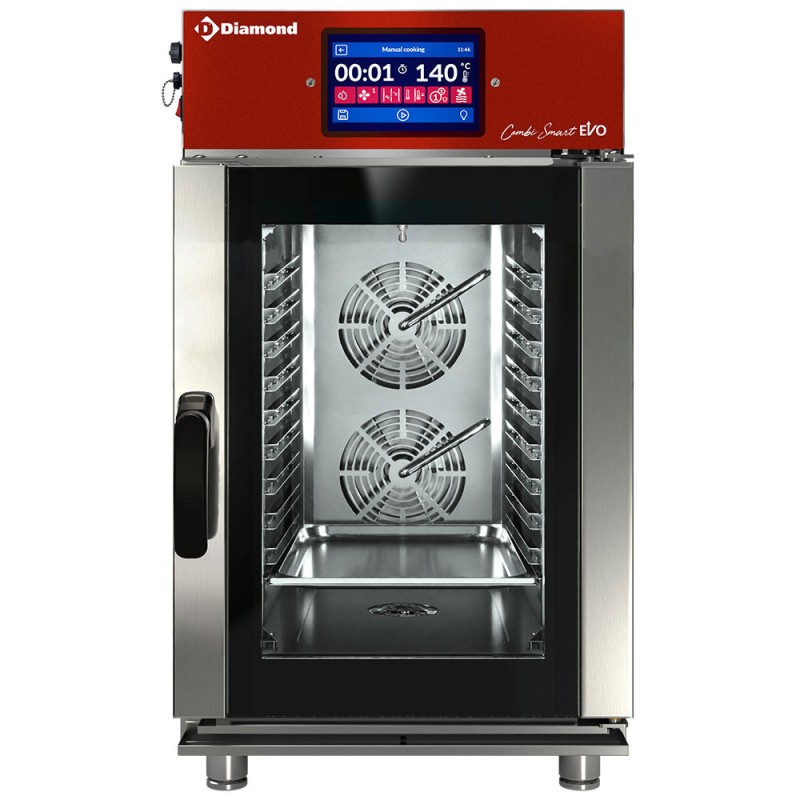 Four mixte professionnel électrique, 10 x GN 1/1, écran tactile, nettoyage automatique Diamond FVS10-711/CTS