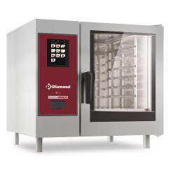 Four mixte professionnel gaz, 6 x GN 1/1, écran tactile, nettoyage automatique Diamond SBGT/06S