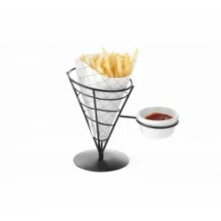 Support pour cornets de frites avec emplacement pour bol à sauce - 210 x 110 x 172 (h)mm