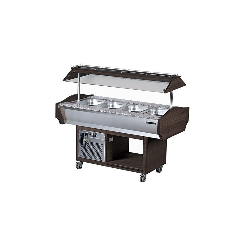 Buffet salad'bar bain marie 4 x GN 1/1