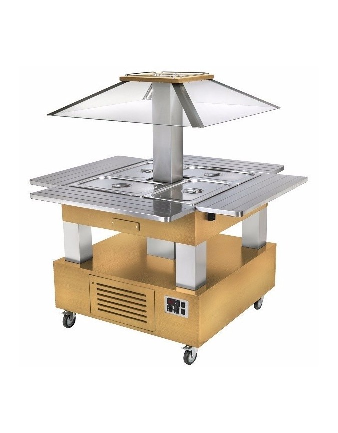 Salad'Bar central chauffant bainmarie 4 bacs GN 1/1 CHRMASTER