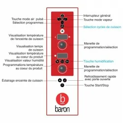 Four mixte électrique à injection de vapeur - 20 niveaux GN 1/1 - Version S - Baron