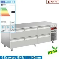Soubassement réfrigéré - 3 tiroirs GN 1/1-h 200 mm