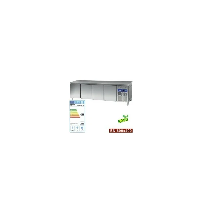 Table Réfrigérée centrale 4 portes Positive - 600 x 400 - Gamlme Euronorm
