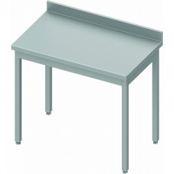 Table inox adossée sans étagère - Prof 600 - Dimensions de 400 à 1400 mm