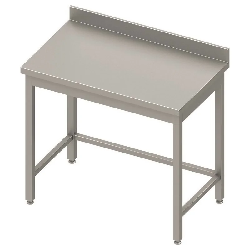 Table inox adossée sans étagère - Prof 600 - Dimensions de 400 à 1400 mm
