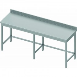 Table inox professionnelle adossée sans étagère - Prof 600 - Dimensions de 2000 à 2800 mm