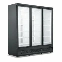 Armoire réfrigérée full black négative -18/-22°C - 3 portes vitrées battantes - 1530 litres