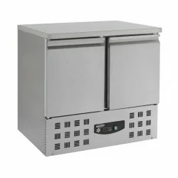 Table réfrigérée centrale négative - 2 portes -bacs GN 1/1 - 240 litres
