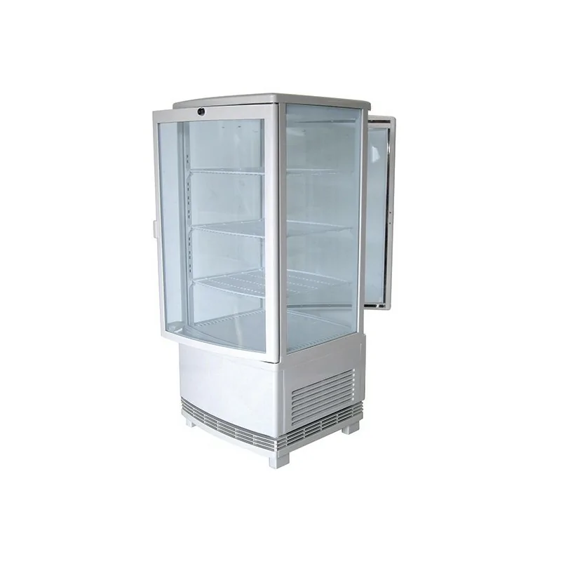 vitrine réfrigéré verticale de table avec 3 étagères, 78 litres, 0°/+12°C, couleur blanc