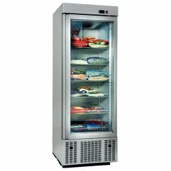 Réfrigérateur 650 litres avec 1 porte en verre et 6 étagères, -2°/+8°C