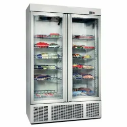 Réfrigérateur 1300 litres avec 2 portes en verre et 12 étagères, -2°/+8°C