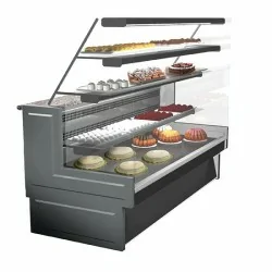 Comptoir réfrigéré ventilé pour pâtisserie avec 3 étagères, +3°/+5°C, 1435 mm