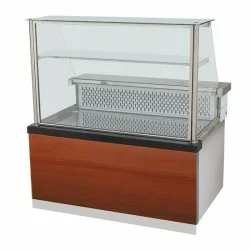 Comptoir réfrigéré statique avec étagère et vitre vertical, +0°/+4°C, l : 1400 mm