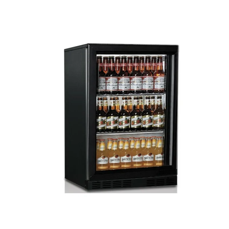 réfrigérateur bar avec 1 porte battante en verre, 133 litres, +1°/+10°C