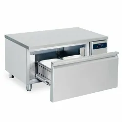 soubassement freezer avec 1 tiroirs GN 2/1 h : 150 mm pour appareils de cuisson, l : 1200 mm