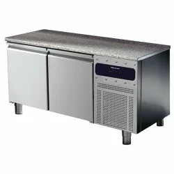 table réfrigérée pâtisserie avec 2 portes 600x400 mm et plan de travail en granite