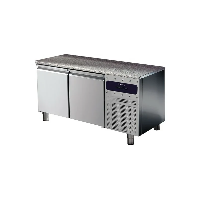 table réfrigérée pâtisserie avec 2 portes 600x400 mm et plan de travail en granite