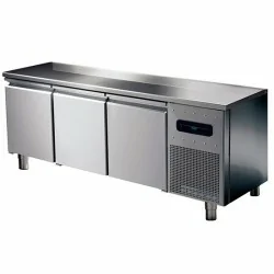 table réfrigérée pâtisserie avec 3 portes 600x400 mm et plan de travail en inox