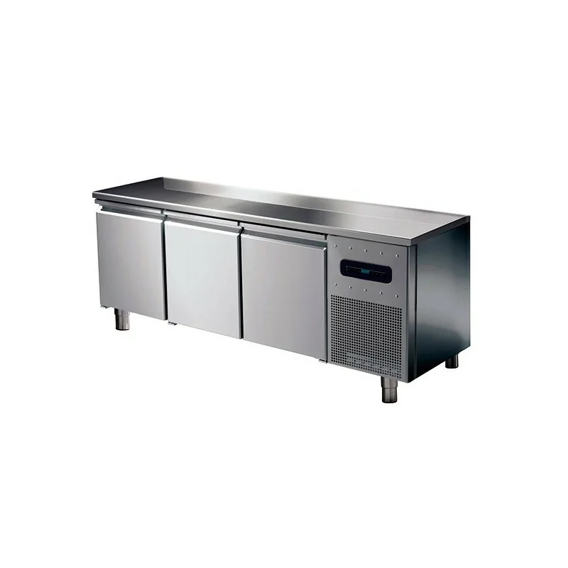 table réfrigérée pâtisserie avec 3 portes 600x400 mm et plan de travail en inox
