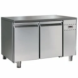 table réfrigérée pâtisserie à distance avec 2 portes 600x400 mm et plan de travail en inox