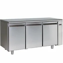 table réfrigérée pâtisserie à distance avec 3 portes 600x400 mm et plan de travail en inox